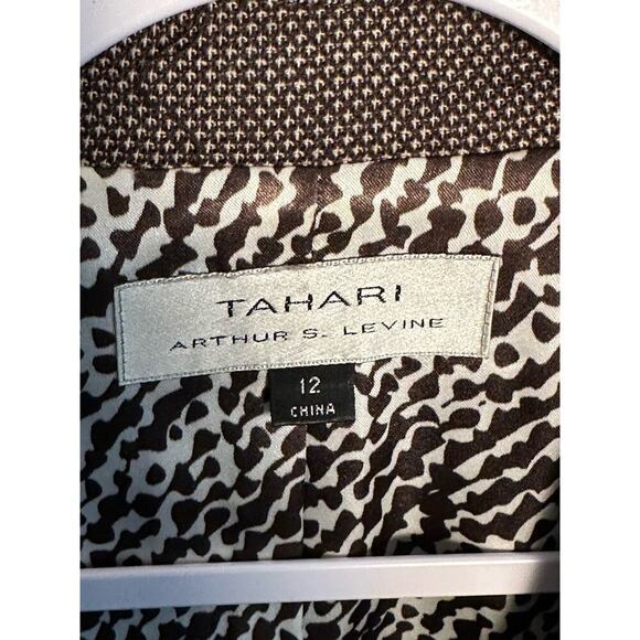 Tahari ASL Blazer Jacket Womens 12 Brown Wool Asymmetric Buttons‎ office career - Picture 3 of 8